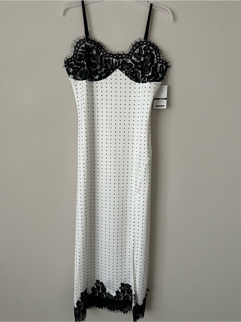 NWT Elegant Polka Black & White Lace Dress